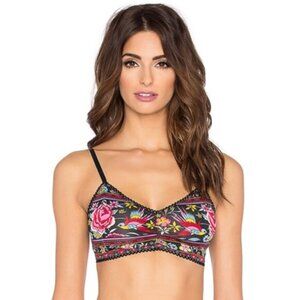 Spell Hotel Paradiso Bralette Bra Crop Top Jet Print Size XS b72E